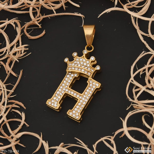 H Letter With Diamond Best Quality Attractive Design