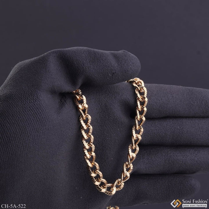 Gold plated chain bracelet for men - Hiphop Glossy Fashion-forward Design - A522