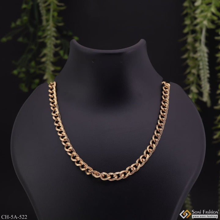 Gold plated chain necklace for men - Hiphop glossy design A522