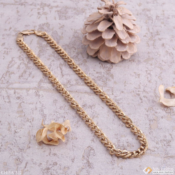 Gold plated chain with flower design - Hiphop Glossy Fashion-forward Style A522