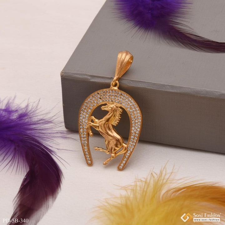 Horse with diamond cool design superior quality gold plated