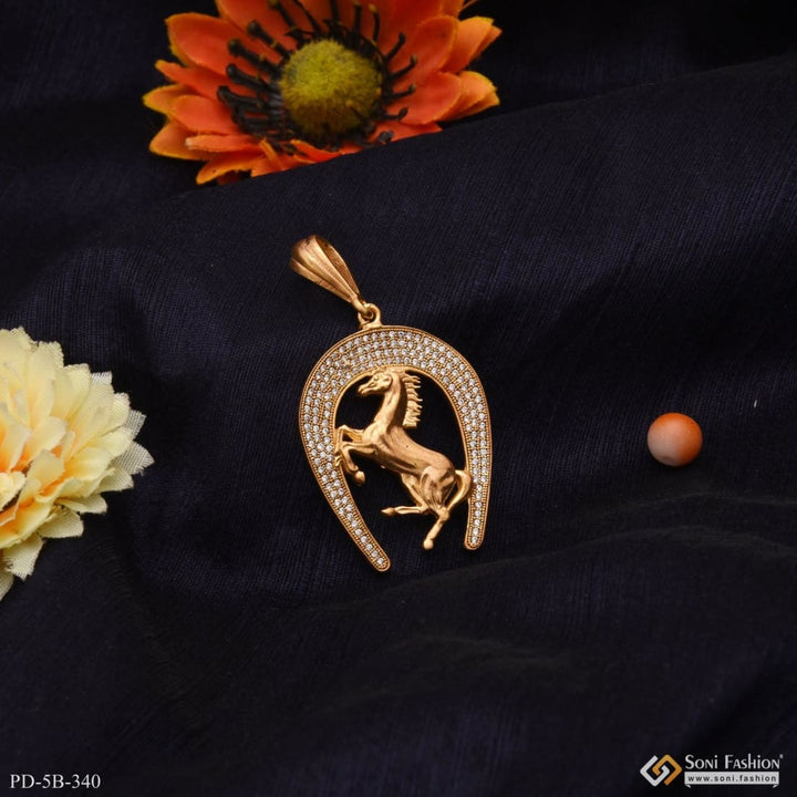 Horse with diamond cool design superior quality gold plated