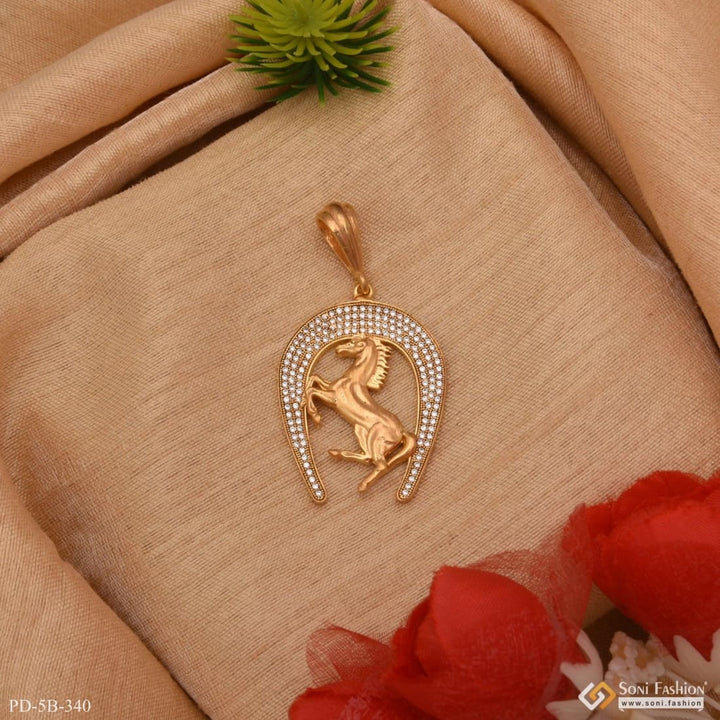 Horse with diamond cool design superior quality gold plated