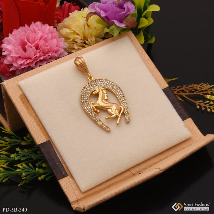 Horse with diamond cool design superior quality gold plated