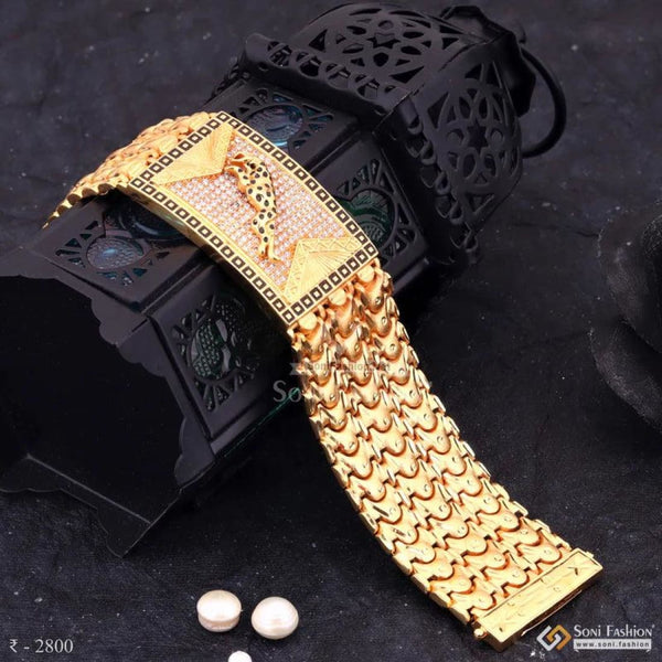 5.35 Cts Round Brilliant Cut Diamonds Jaguar Unisex Bracelet In Hallmark  18K Gold — Jisha Jewels