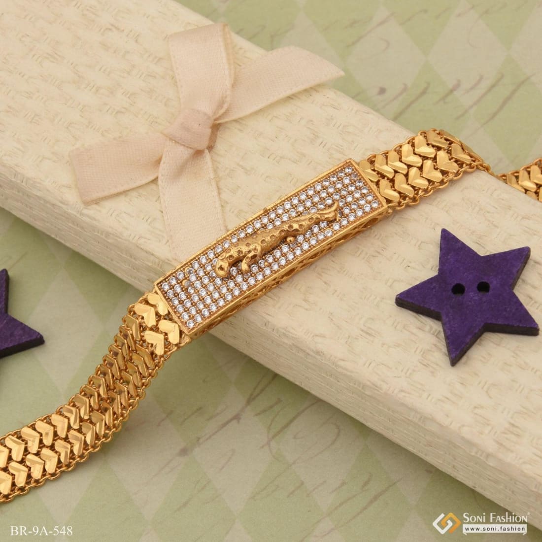 SK 916 Gold Royo Pattern Beaded Bracelet | SK Jewellery