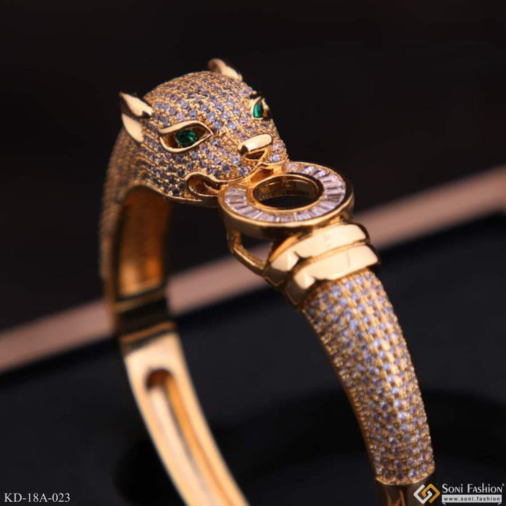 Jaguar Diamond Bracelet Kada Unique Design Gold Plated