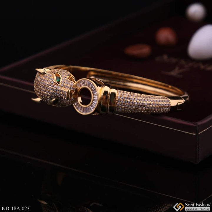 Jaguar Diamond Bracelet Kada Unique Design Gold Plated