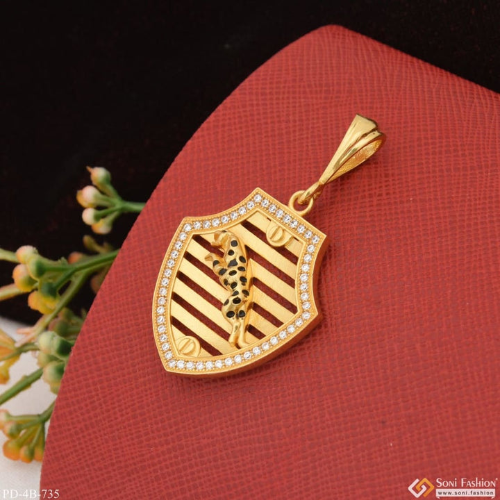 Jaguar with diamond extraordinary design gold plated pendant