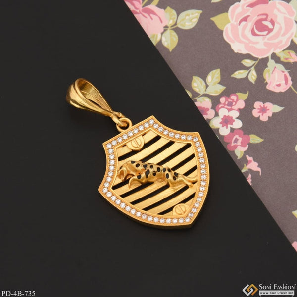 Jaguar with diamond extraordinary design gold plated pendant