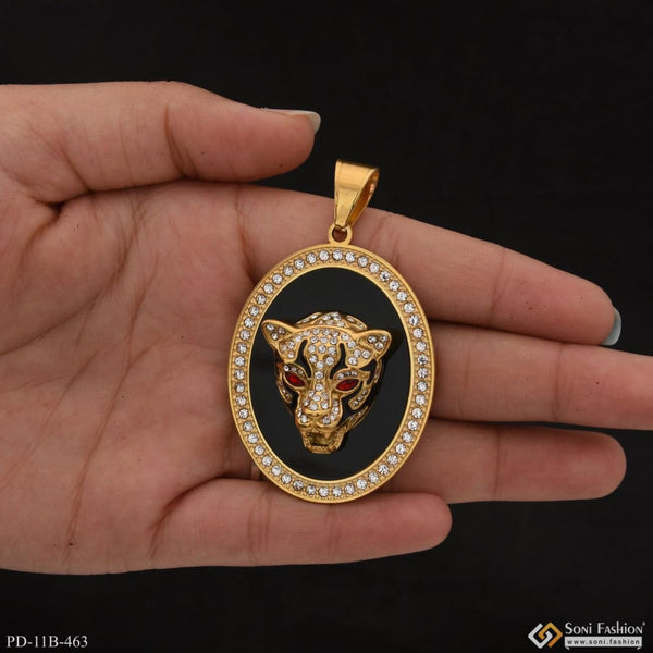 Jaguar with diamond fashionable design gold plated pendant