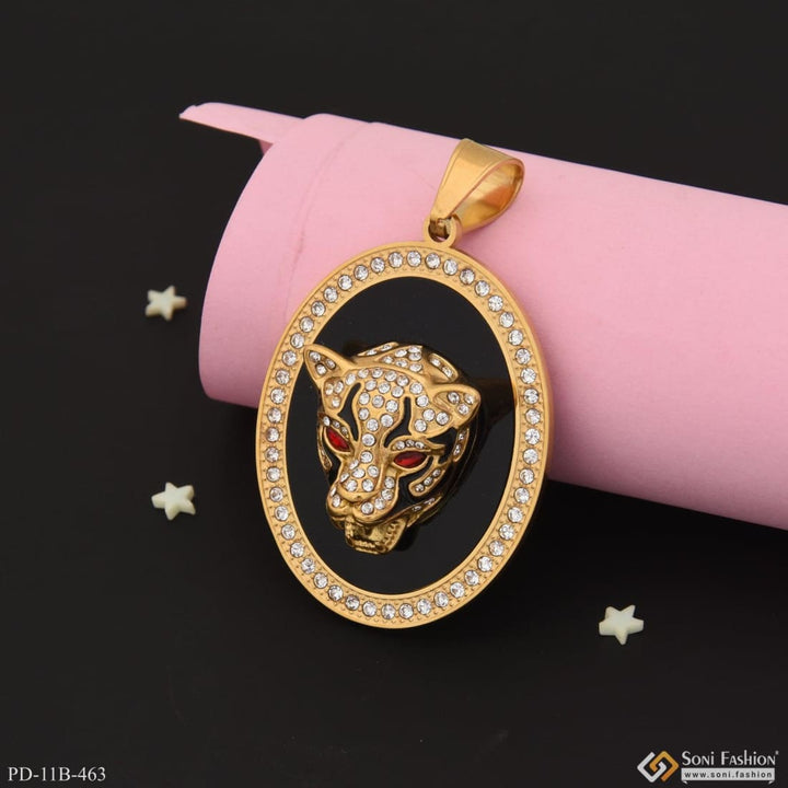 Jaguar with diamond fashionable design gold plated pendant