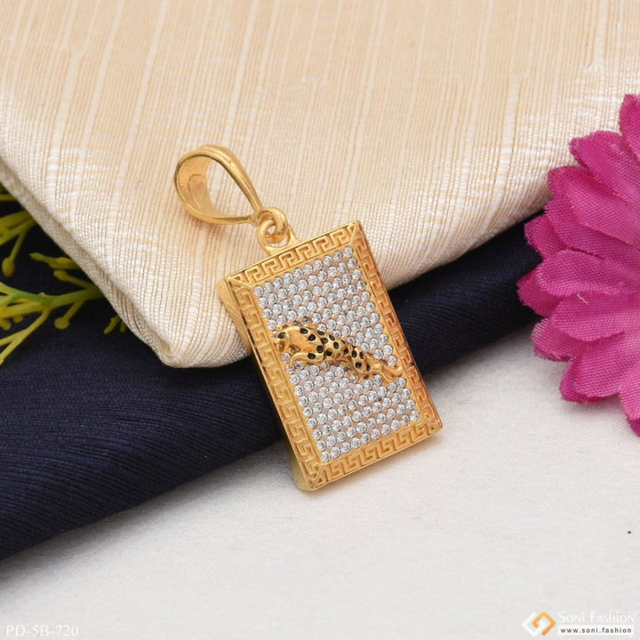 Jaguar With Diamond Fashionable Design Gold Plated Pendant