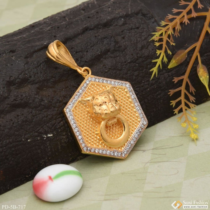 Jaguar With Diamond Finely Detailed Design Gold Plated