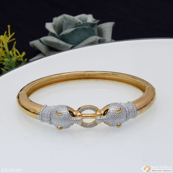 Jaguar-dual Face Bracelet Kada Best Quality Golden & Silver