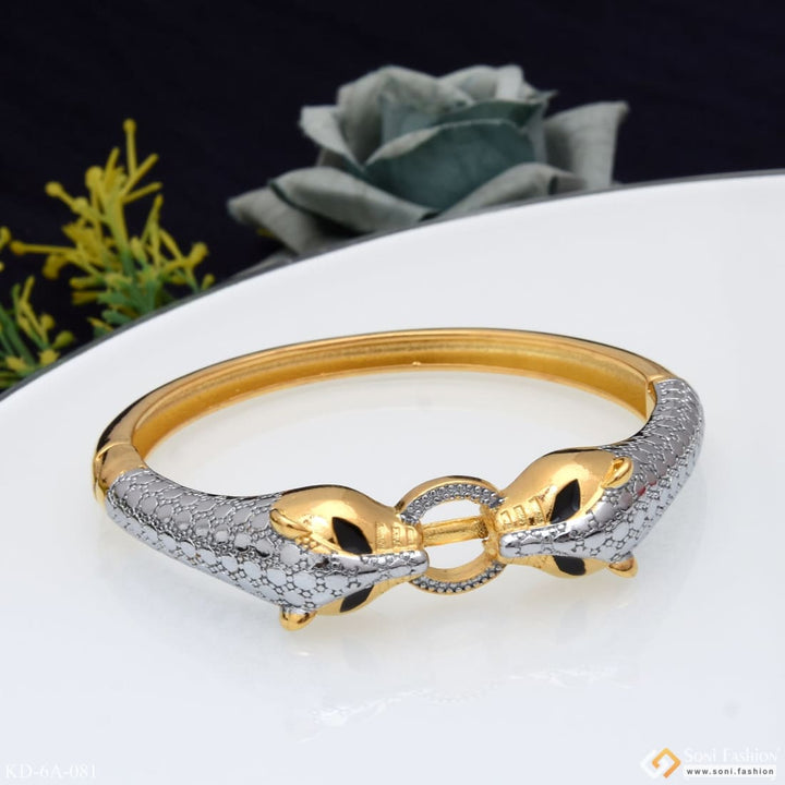 Jaguar dual face bracelet kada best quality golden & silver