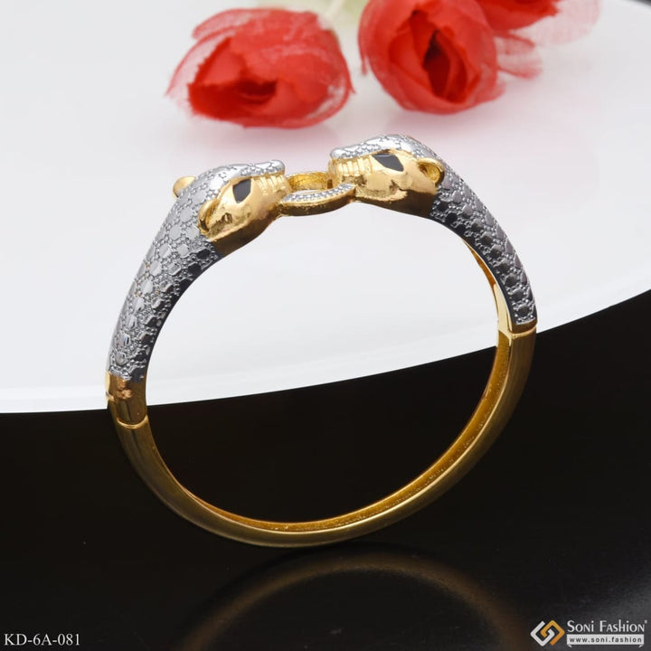 Jaguar dual face bracelet kada best quality golden & silver