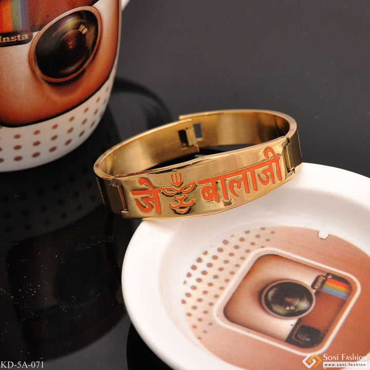 Jay Balaji Bracelet Kada Casual Design Gold Plated For Men