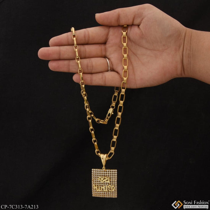 Jay Mataji Artisanal Design Gold Plated Chain Pendant Combo