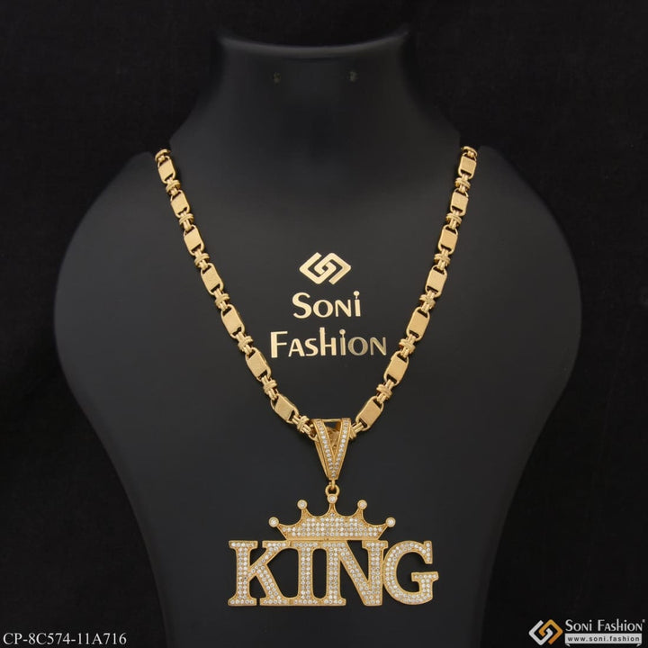 King With Crown Dainty Design Best Quality Chain Pendant