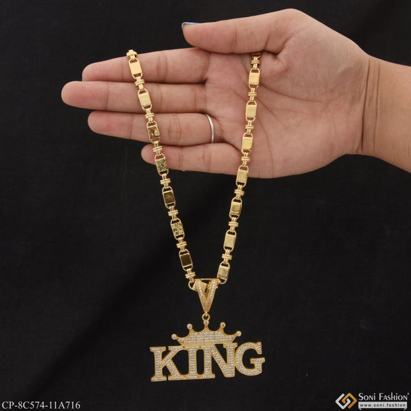 King With Crown Dainty Design Best Quality Chain Pendant