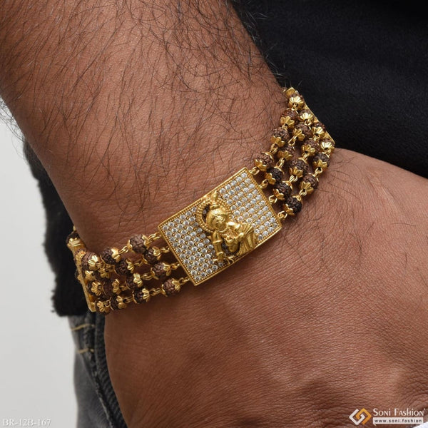 Gold plated Krishna bracelet with diamonds - Style B167