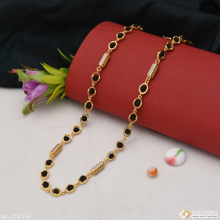 Latest design prominent gold plated rudraksha mala for men -