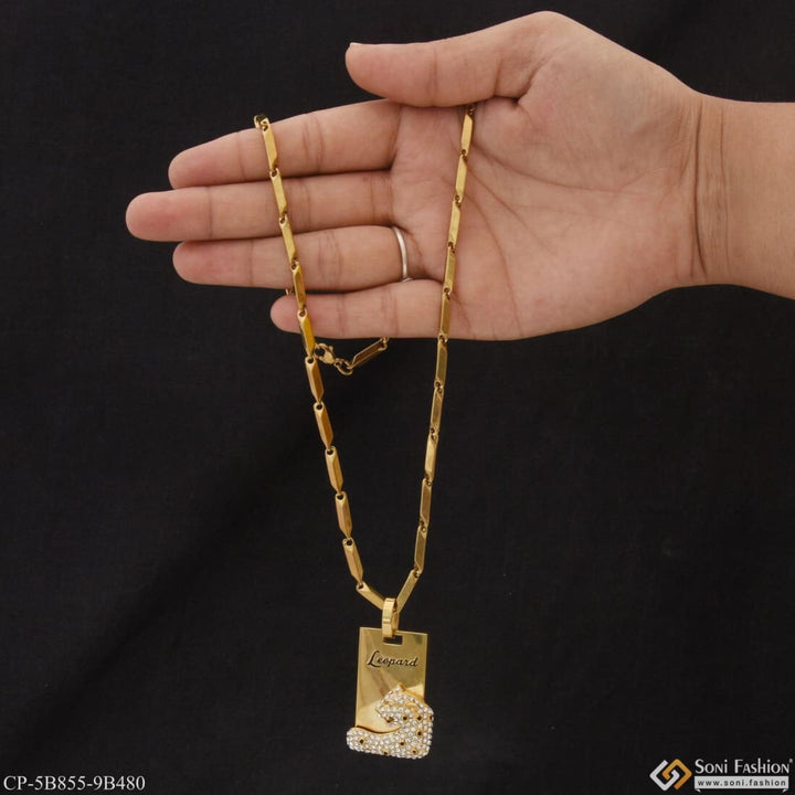 Leopard Fashionable Design Gold Plated Chain Pendant Combo