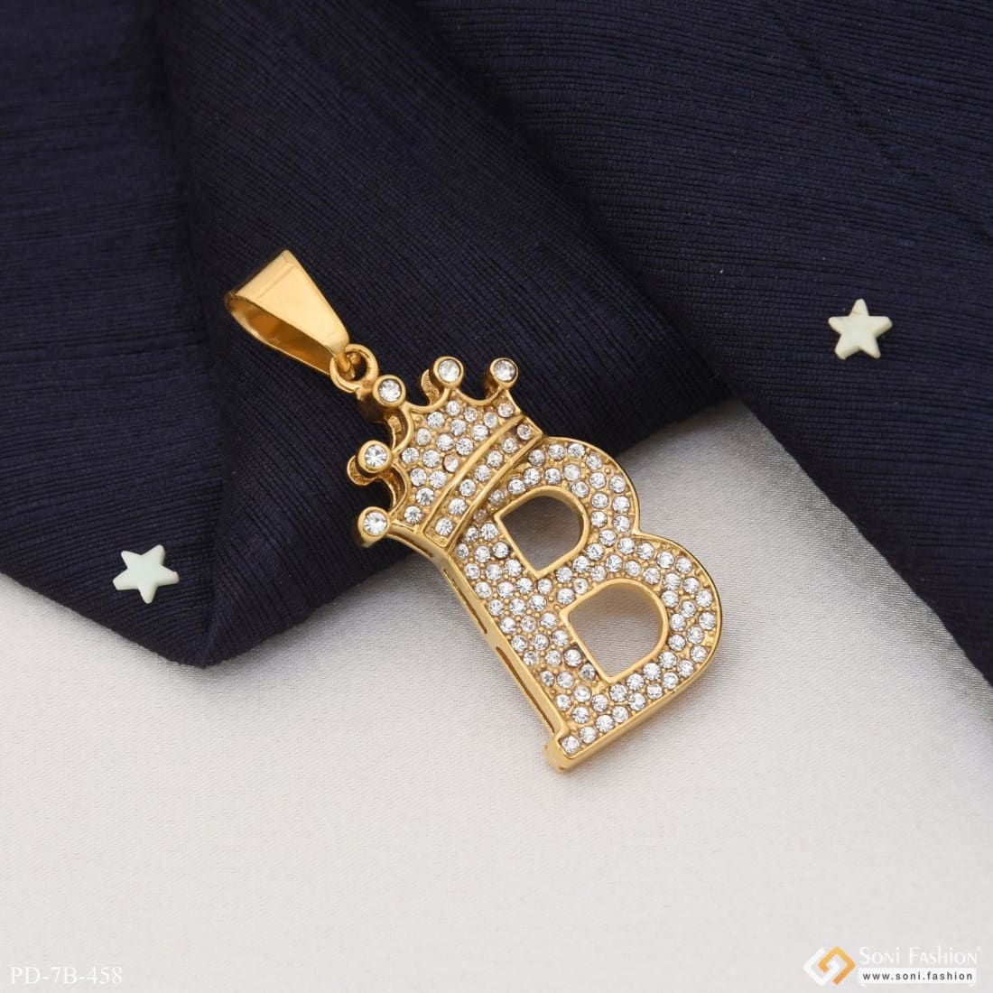 letter diamond chic design superior quality pendant style b458 soni fashion