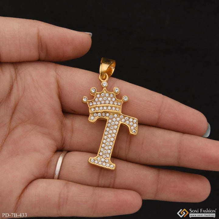 T Letter With Diamond Classic Design Superior Quality