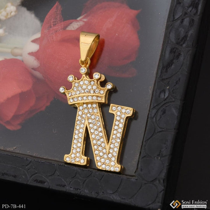 N Letter With Diamond Cool Design Superior Quality Pendant