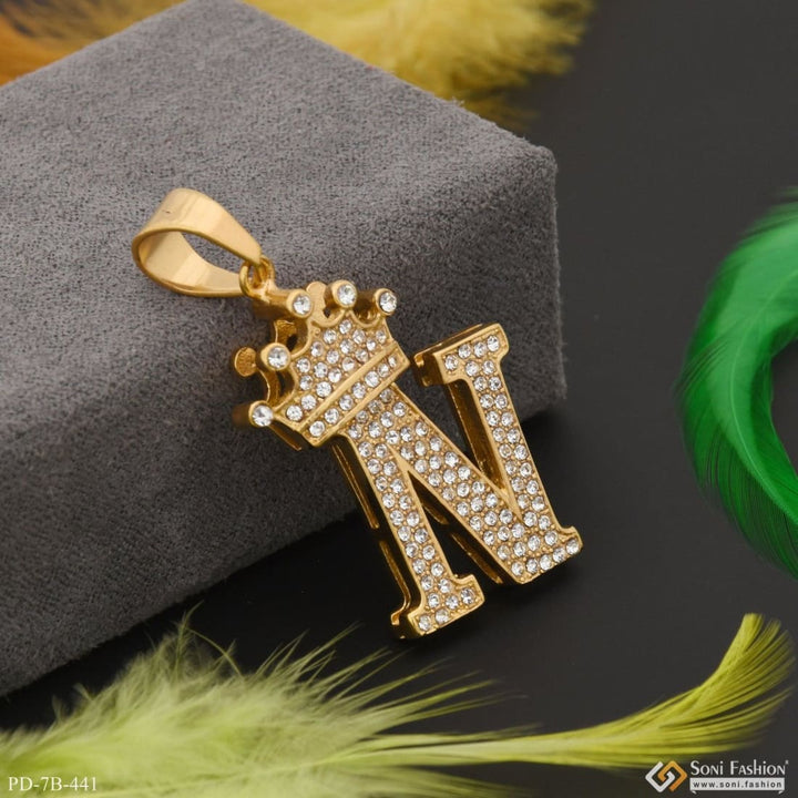 N Letter With Diamond Cool Design Superior Quality Pendant