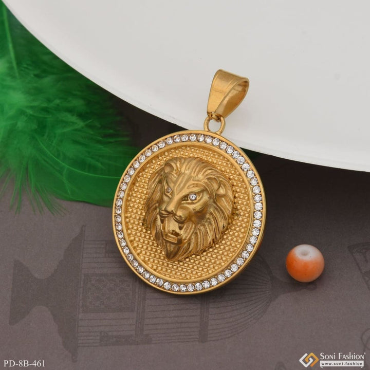 Lion With Diamond Attention-getting Design Gold Plated