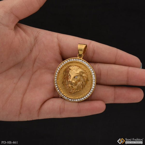 Lion With Diamond Attention-getting Design Gold Plated