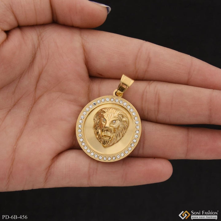 Lion with diamond cute design best quality gold plated