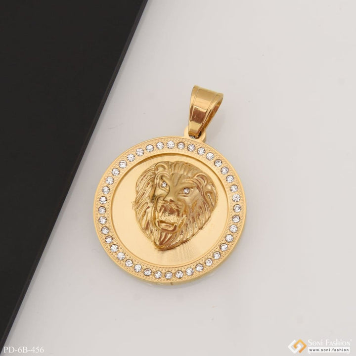 Lion with diamond cute design best quality gold plated