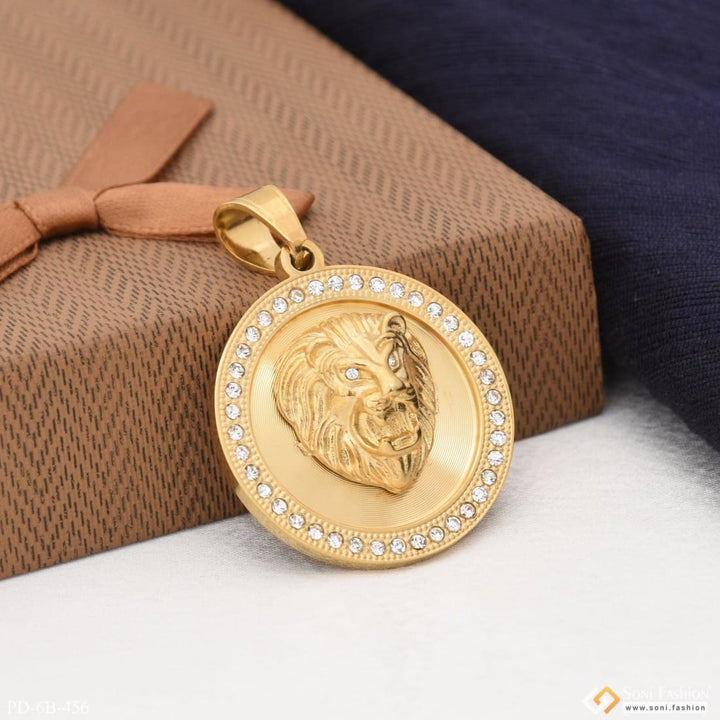 Lion with diamond cute design best quality gold plated