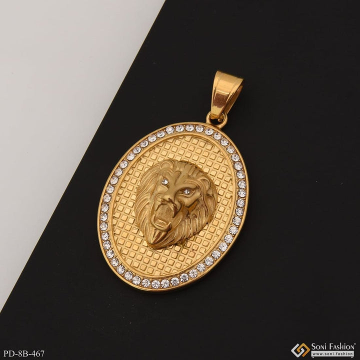 Lion with diamond cute design best quality gold plated