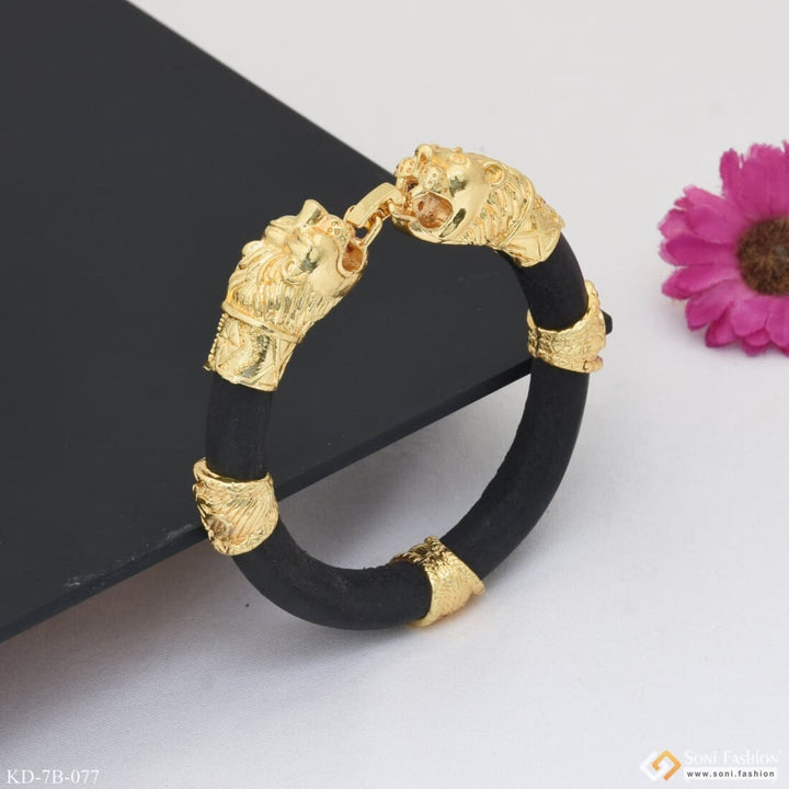 High quality lion face fancy design gold plated skull bracelet for men