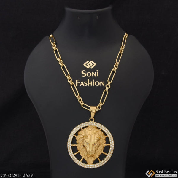 Lion fancy design high-quality gold plated chain pendant