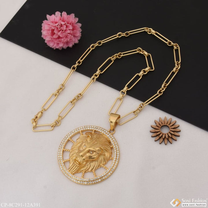 Lion fancy design high-quality gold plated chain pendant