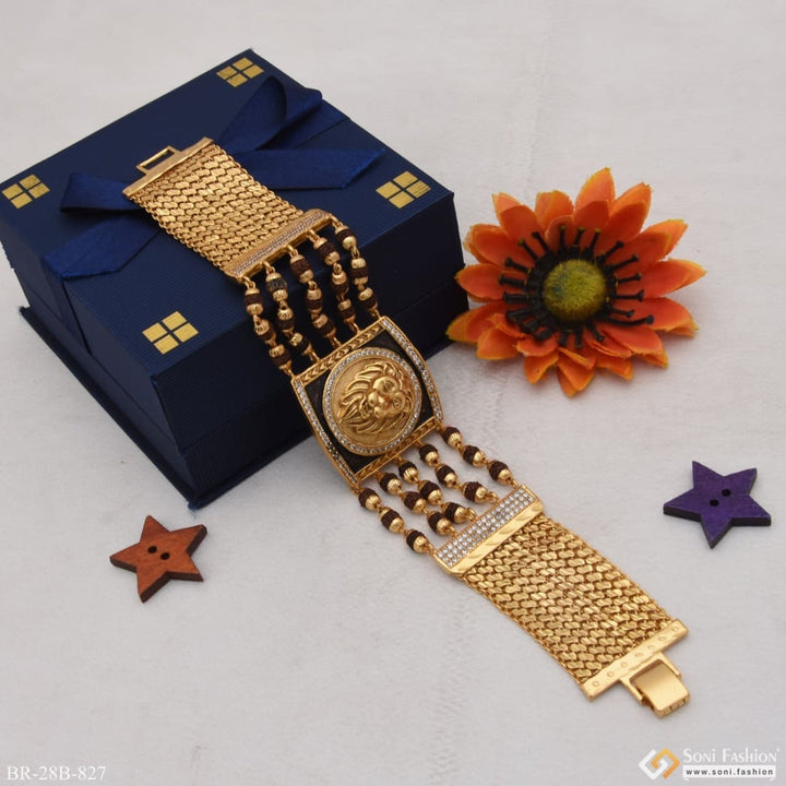 High-quality Lion Fancy Design Gold Plated Watch with Box and Flowers