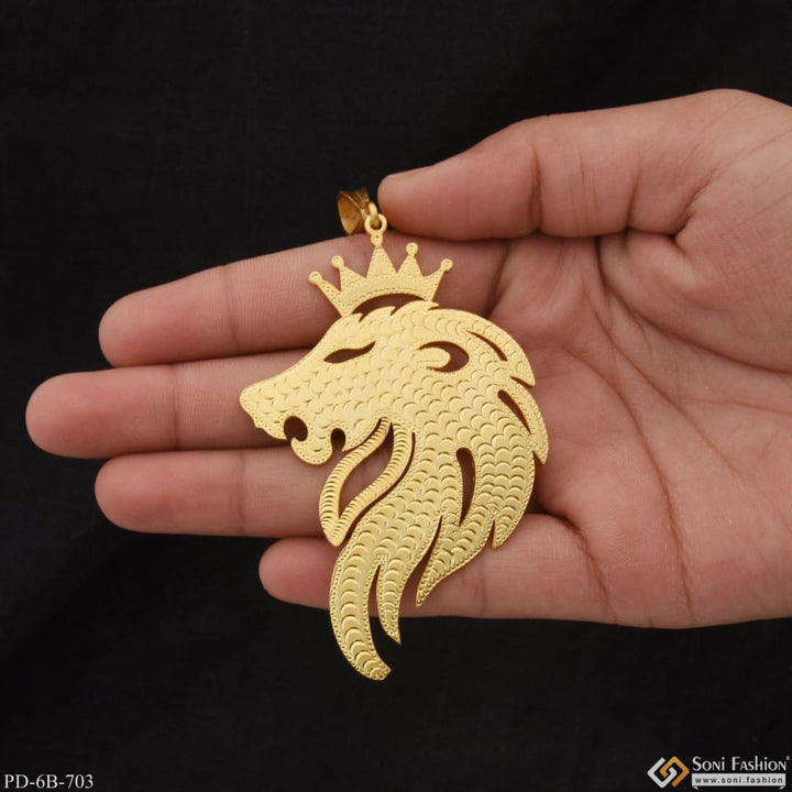 Lion superior quality gorgeous design gold plated pendant