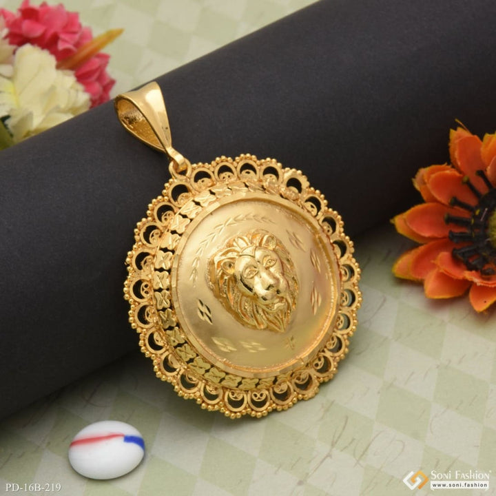 Lion Superior Quality Sparkling Design Gold Plated Pendant