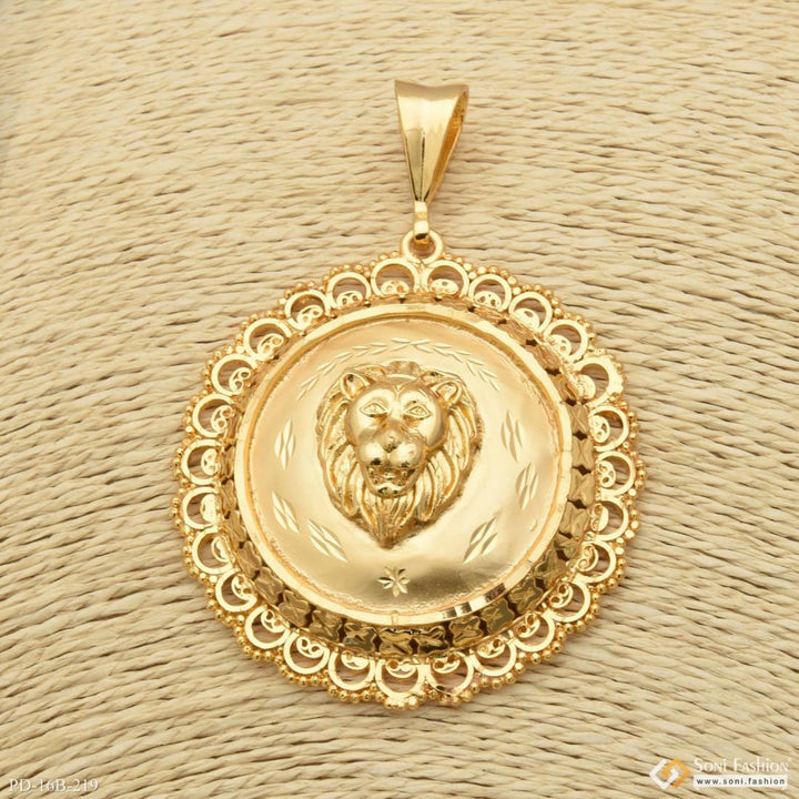 Lion Superior Quality Sparkling Design Gold Plated Pendant