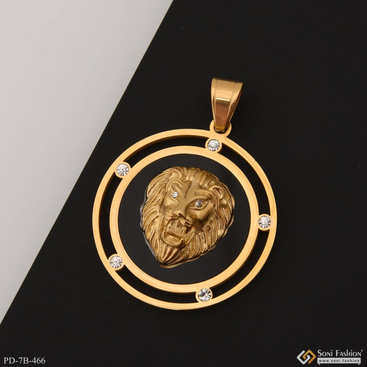 Lion superior quality sparkling design gold plated pendant