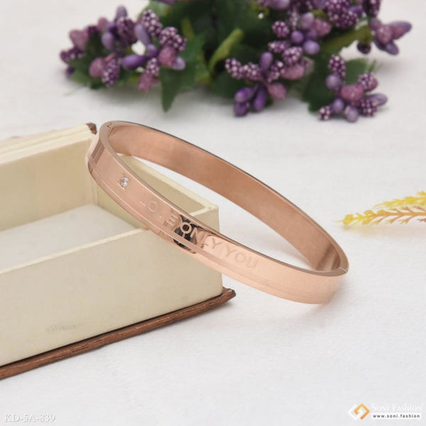 Love only you finely detailed design rose gold kada for men