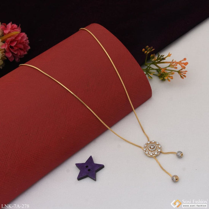 Lovely design with diamond best quality gold plated necklace