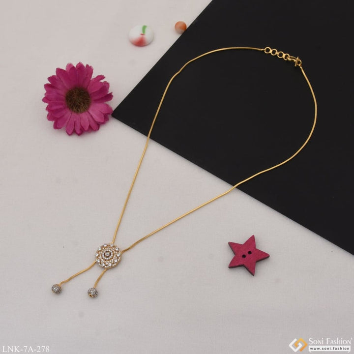 Lovely design with diamond best quality gold plated necklace