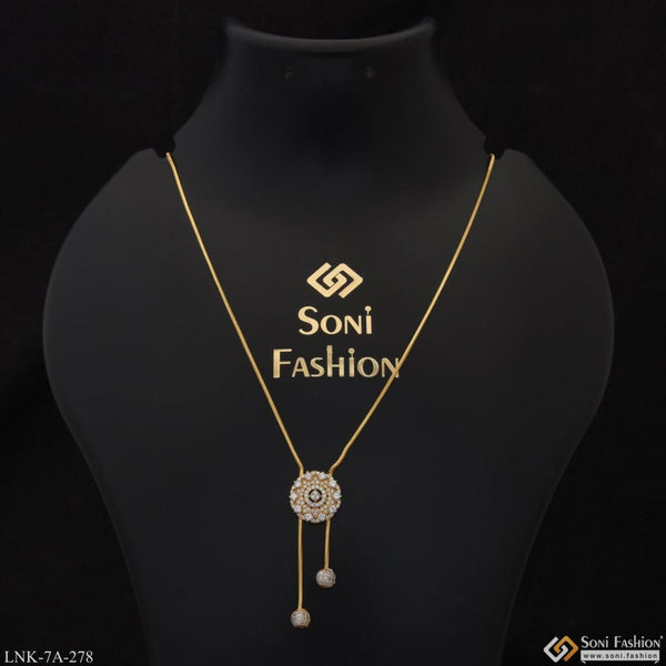 Lovely design with diamond best quality gold plated necklace